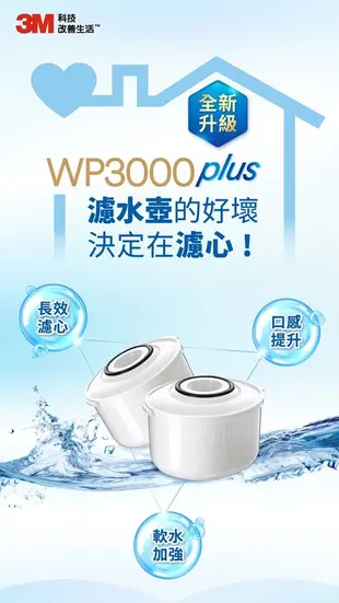 3M WP3000 plus 即淨長效濾心(2入裝) (7.3折)