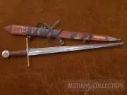 Single-Handed Medieval style battle ready with wooden scabbard