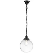 Clear Glass Chain Black Pendants Lights Spheres Period Lighting Balls