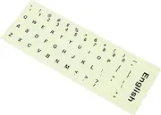 HONMEET 1Sheet Fluorescent Keyboard Stickers for Laptop Glow Dark English Language Decals Easy to Use for Learning and Night Use