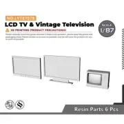 HO Scale 1/87 LCD TV & Vintage Television