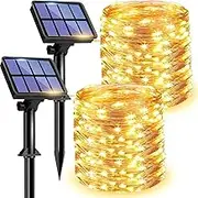 litogo 2 Pack Solar Fairy Lights Outdoor, Total 24 Meter 240LED Solar Garden Light 8 Mode Copper Wire Decorative String Lights for Patio, Trees, Party