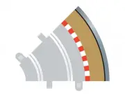 Scalextric Radius 1 45° Curve Track Tan Outer Borders - 4pcs C8240