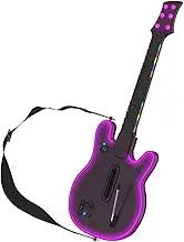 SWCTIM Guitar Hero Controller Compatible with PS4/PS3/PC,Wireless Guitar Controller with Strap/RGB Light for Guitar Hero,Rock Band &Clone Hero Games,Black