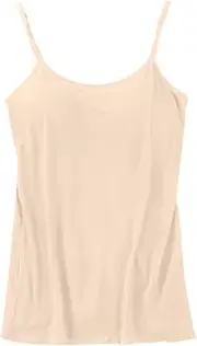 [Generic] Layering Women Camisole Adjustable Camisole with Frame Bra Undershirt Crop Top Back (Beige, S)