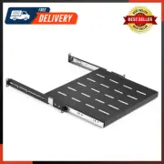 1U Sliding Rack Shelf 19" Server Rack Mount Cabinet 14"-22" Adjustable Depth 4