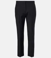 [McQueen] McQueen Wool and mohair cropped straight pants AU 6 black