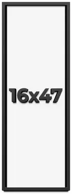 16x47 Shadow Box Frame Black | 1 inches Deep Real Wood Contemporary Shadowbox Di
