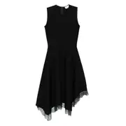 [Alexander Mcqueen] Alexander Mcqueen Lace-trimmed Sleeveless Dress L BLACK
