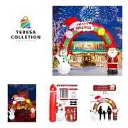 9 FT Christmas Inflatable Santa Claus Snowman Rainbow Archway Decorations wit...