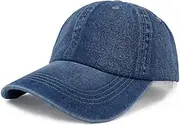 [Generic] Denim Baseball Cap Plain Washed Low Profile Stitch
