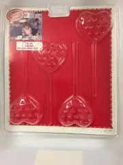 Decorative Heart Pops Chocolate Candy Mold Make 'N Mold 3033