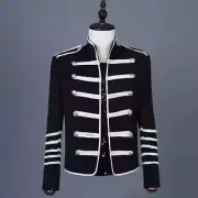 Mens Hussar Military Kilt Jacket Gothic Steampunk Piper Drummer Military Jacket