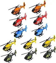 HAWILLOSCH 12Pcs Pull Back Helicopters for Flying Helicopter Playset Safe Skin Friendly Material for Imaginative Play and Early Education Present for Boys