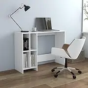 Notebook Desk, White, 102.5x35x75 cm, Engineered Wood, Modern Home Office Table for Tight Spaces, Computer Workstation