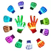 12 Color Led Light up Gloves Cool Finger Flashing Toys Gifts for Medium