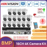 Hikvision 4K Security System Kit 32MP 16CH 8K POE NVR 8MP AcuSense POE IR Camera