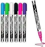 CoCreative Design Liquid Chalk Markers, 6 Pack, Extra Fine Tip, Bright Colours, Chalkboard Markers, Liquid Chalk Markers, Chalk Markers for Chalkboard, Chalk Pens, Chalk Marker, Non-toxic, Water-based