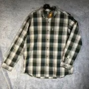 Carhartt Flannel Rugged Button Up Light Weight Shirt Plaid Men’s Large NWT