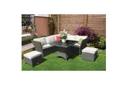 HAMPTON - Stylish Outdoor Wicker Square Table Dining Lounge Set