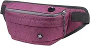 WATERFLY Fanny Pack for Men Women Water Resistant Large Hiking Waist Bag Pack Carrying All Phones for Running Walking Traveling (Purple)