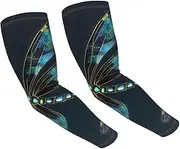 [FHEDVBN] Dragonfly Arm Sleeves Compression Arm Covers for Men Women Outdoor Sun Sleeves Cooling Sports Sleeve, Black