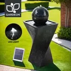 Gardeon Solar Fountain Water Feature Bird Bath Outdoor LED Lights Ball Black