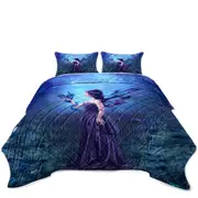 Fantasy Art the Moon Light Purple Dragon Fairy Coverlet