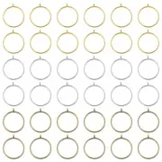 60Pcs Round Alloy Open Back Bezel Pendants Resin Frame 3 Color