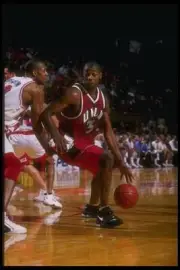 Forward Tyrone Nesby UNLV Rebels moves the ball the Fresno State B- Old Photo