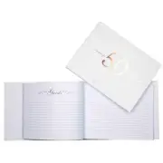 50th Rose Gold Guest Signing Book With Gold Text Birthday Keepsake 23x18cm