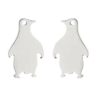 【VIA】白鋼耳釘 白鋼耳環 動物耳釘 企鵝耳釘/動物系列 可愛小企鵝造型白鋼耳釘(鋼色)