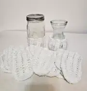 Hand Crochet White Jar Vase Covers New