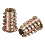M8x20mm Furniture Screw-in Nut Zinc Alloy Threaded Insert Nuts for Wood 40pcs