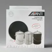 Avanti Food Waste Kitchen Caddy Bin 5L | 19cm Replacement Carbon Filters X 6