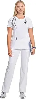 [Cherokee] Infinity Scrub Set For Women Contemporary Fit, Round Neck Top 2624A with Straight Leg Drawstring Pant 1123A