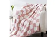 COMFEYA Cosy Checked Blanket 130x160CM - Pink