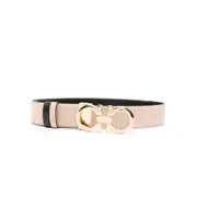 [Ferragamo] Ferragamo Gancini Reversible Leather Belt 80 CM NEUTRALS