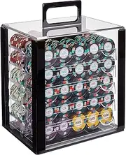 Claysmith Gaming 1,000Ct Poker Knights Poker Chip Set in Acrylic Carry Case, 13.5-Gram Heavyweight Clay Composite