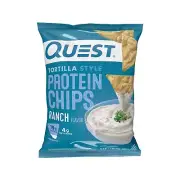Quest Tortilla Style Protein Chips with 19g of Protein, Ranch Flavor, 1.1 Oz,...