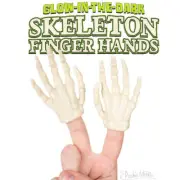 Glow-in-the-Dark Skeleton Finger Hands (Set of 2) Puppet Toys - Archie McPhee