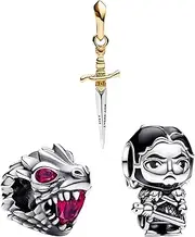 [H.ZHENYUE] 925 Sterling Silver Charms for European Bracelets and Necklace Boy Magic School Ocean Hero Movie Planet War Mouse Cartoon Beads for Women Bracelets Necklace 3 Pieces/Pack