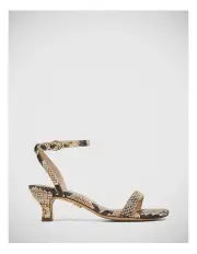 [Wittner] Jo Snake Print Leather Kitten Heel in Black Multi