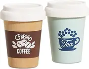 Le Toy Van Wooden Eco Cups Tea & Coffee - Pink, Unisex, Toddler & Kid, Kitchen, Role Play, Wooden Role Play Tea Set