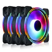 Rainbow Series 120mm Case Fan for Computer Case, Super Silent Efficient RGB L...