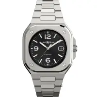在飛比找Yahoo奇摩購物中心優惠-Bell & Ross BR05時尚機械錶-黑x鋼帶/40m