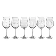 Bohemia Quality Elements Crystal Wine Glass 450mL Capacity Set of 6 Pieces