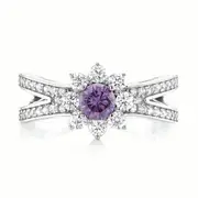 Sterling Silver Purple Cubic Zirconia Ring