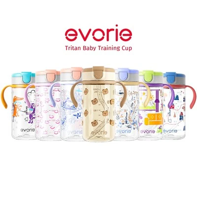 evorie 300mL Toddler Sippy Cup with Straw, Spill-Proof Water Bottle