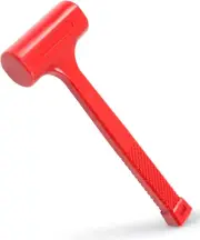 1LB Dead Blow Hammer- Red, Mallet | Machinist Tools | Unibody Molded | Checkered